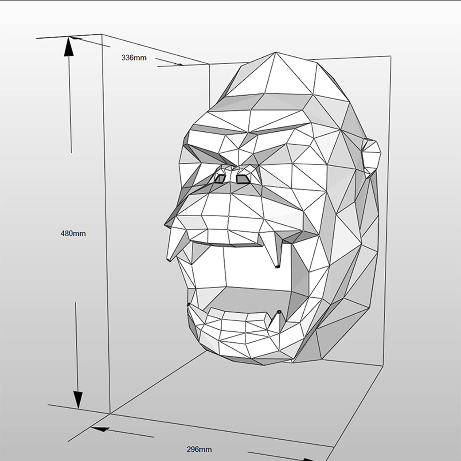 DIY Gorilla Head 3D Paper Sculpture - Origami Puzzle Paper Model for Wall Decoration, Handmade Geometric Trophy & Photo Props | Perfect for Home Decor, Party Favors, and Creative Gifts