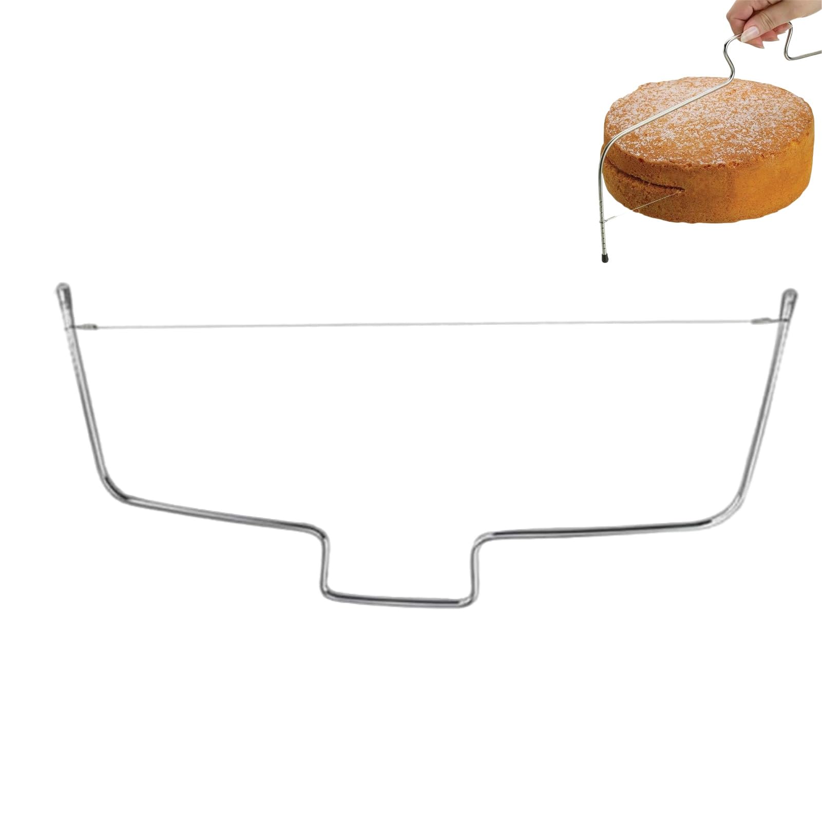 Adjustable Stainless Steel Cake Leveler Slicer - Professional Wire Cake Cutter for Baking, Wedding & Birthday Cakes - Perfect for Leveling, Slicing and Molding Homemade Cakes (Ideal for Bakers, Home Chefs & Cake Decorating Enthusiasts)