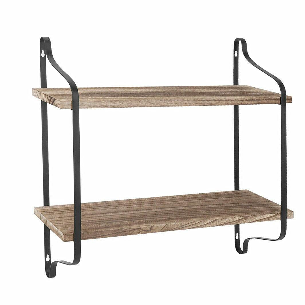 2-Tier Floating Shelf Set - Wall Mounted Storage Rack for Books, Decor & Organization | Perfect for Bedroom, Bathroom, Office & Closet | Space-Saving Wall Shelves for Home Decor & Storage