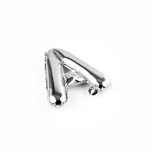 Balloonify Silver Mylar Letter A Balloon - 16 Inch Large Foil Alphabet Balloon for Birthday Party Decorations, Baby Showers & Graduation Celebrations