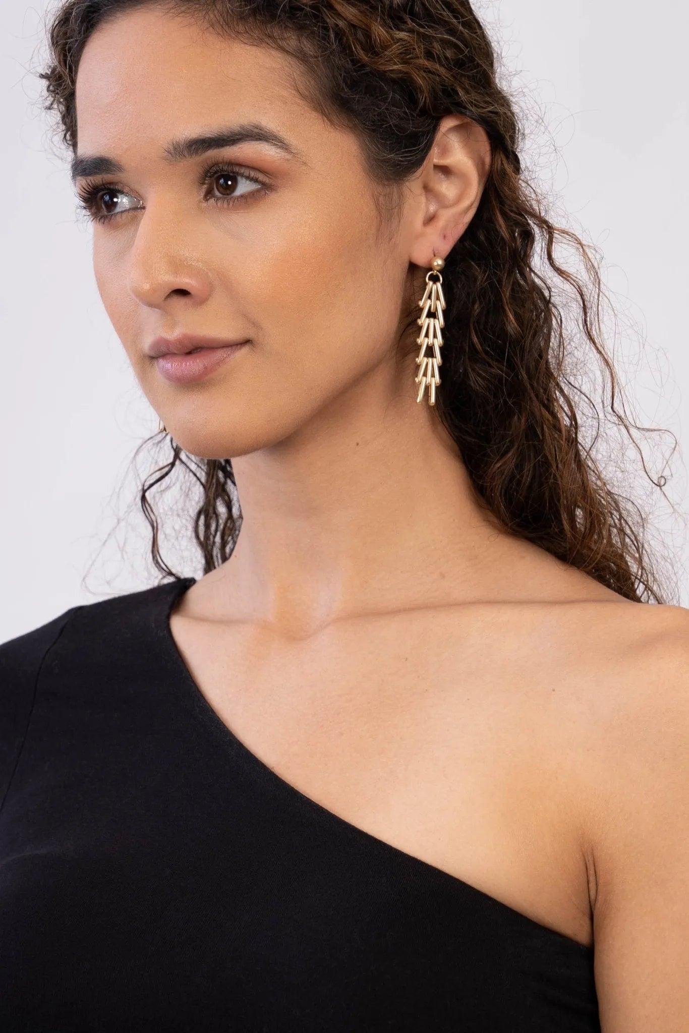 14K Gold Chain Cluster Dangle Earrings for Women - Elegant Drop Earrings for Party, Wedding & Evening Wear