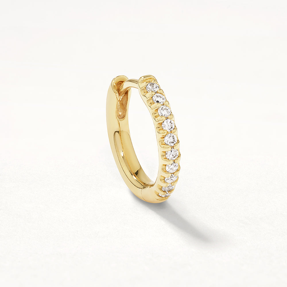 10k Gold Lab Grown Diamond Huggie Earrings for Women - Perfect for Everyday Wear, Parties & Gifts