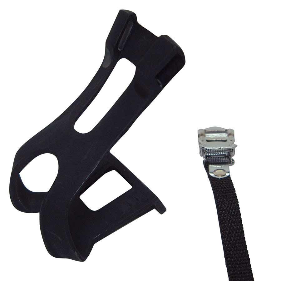 EVO Double Toe Clips with Nylon Straps - Secure Bike Pedal Clips for Road & Mountain Biking - Perfect for Cycling Commuting and Outdoor Sports
