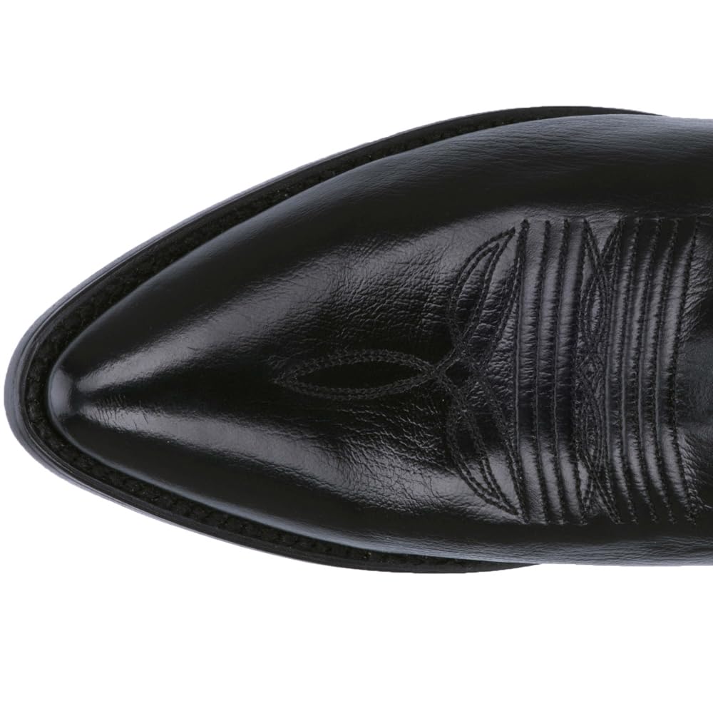 Dan Post Men's Milwaukee Embroidered Narrow Pointed Toe Casual Boots - Mid Calf Western Boots for Men, Black Leather Cowboy Boots | Perfect for Country Dancing, Rodeo & Everyday Wear