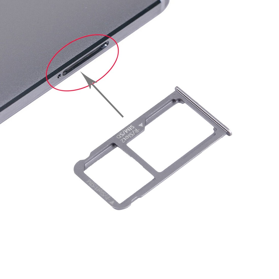 Original Huawei Mate 8 SIM Card Tray - Nano SIM + Micro SD/Nano SIM Card Holder Replacement Accessory for Business Travel & Daily Use