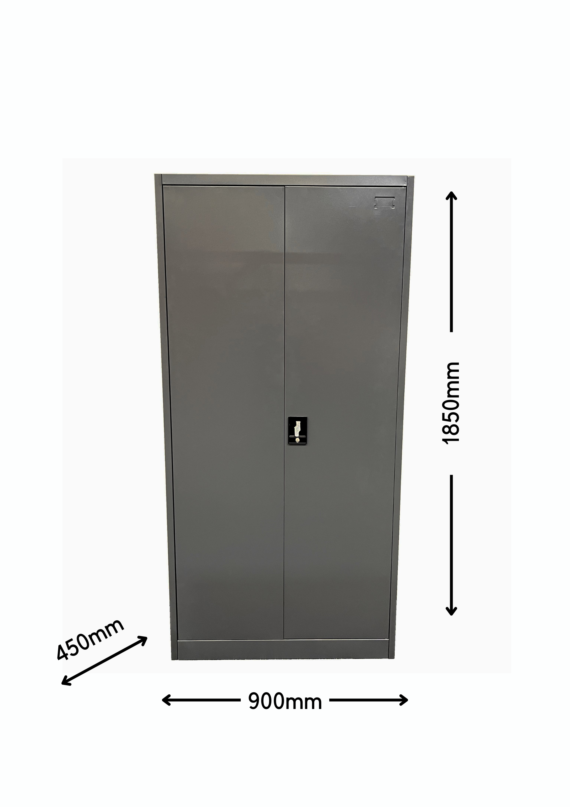 2 Door Lockable Storage Cabinet with 5 Adjustable Compartments - Heavy Duty Metal Utility Organizer for Garage, Office, or Workshop Organization