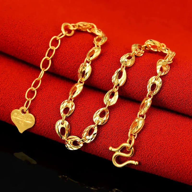 24K Pure Gold Bracelet 999 Solid Gold Bangle for Women - Elegant Romantic Classic Jewelry Gift for Anniversary, Valentine's Day & Special Occasions | Trendy & Timeless Design 2023