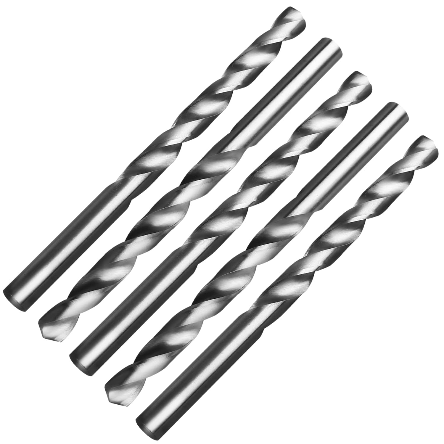 Auniwaig 7.4mm HSS Twist Drill Bit Set - 5pcs High Speed Steel Jobber Drill Bits for Steel & Aluminum Alloy | Perfect for Metalworking, Woodworking & DIY Projects