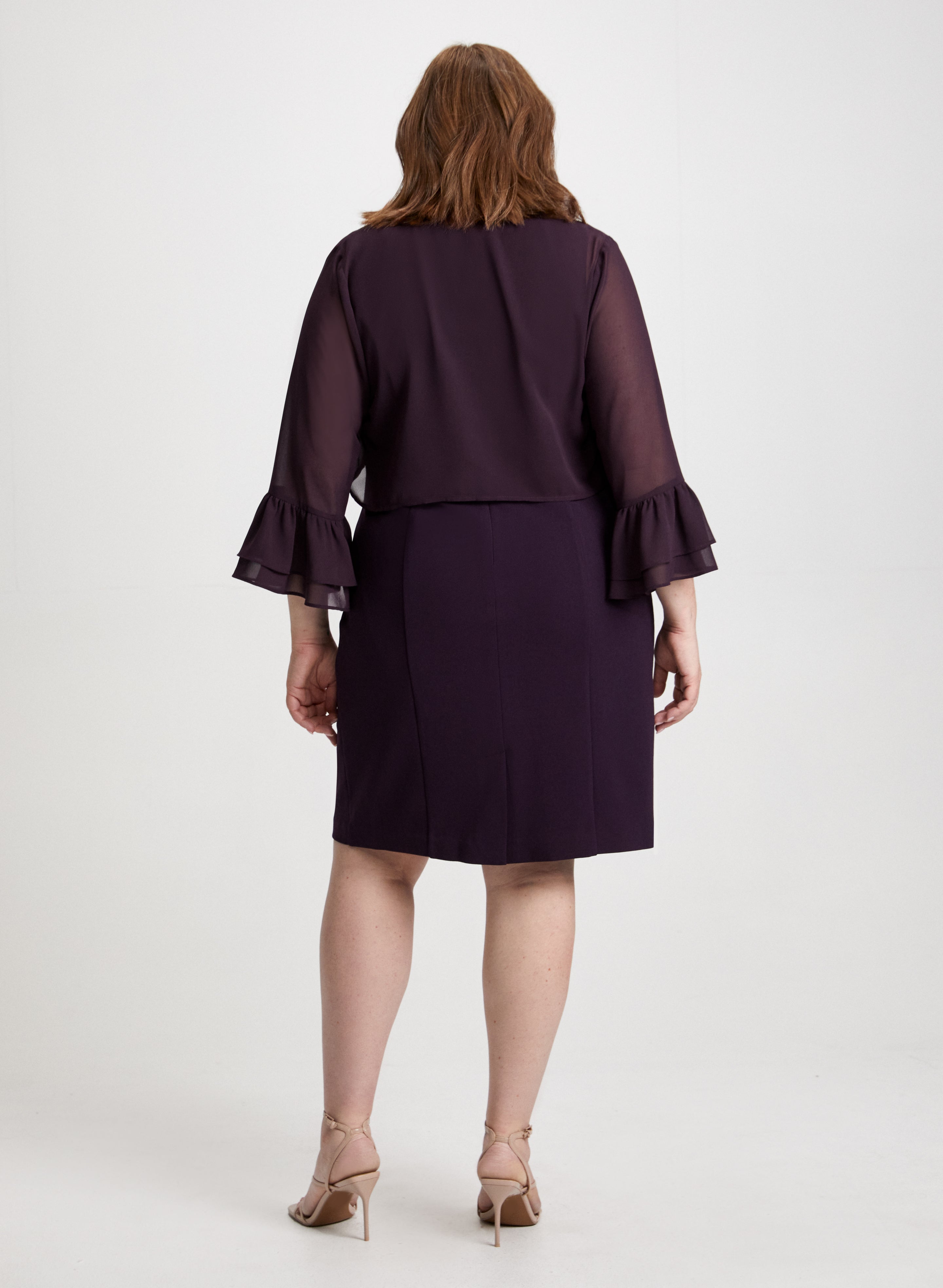 Elegant Flare Sleeve Bolero Set - Women's Fashion Dress & Jacket Combo for Parties, Weddings & Special Occasions