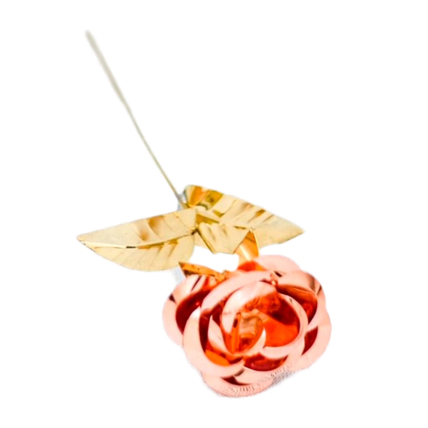 6.5 Inch Hand-Forged Golden Metal Rose Sculpture - Romantic Anniversary Wedding Birthday Valentine's Day Gift with Box - Perfect for Home Decor, Table Centerpiece, and Special Occasion Presents