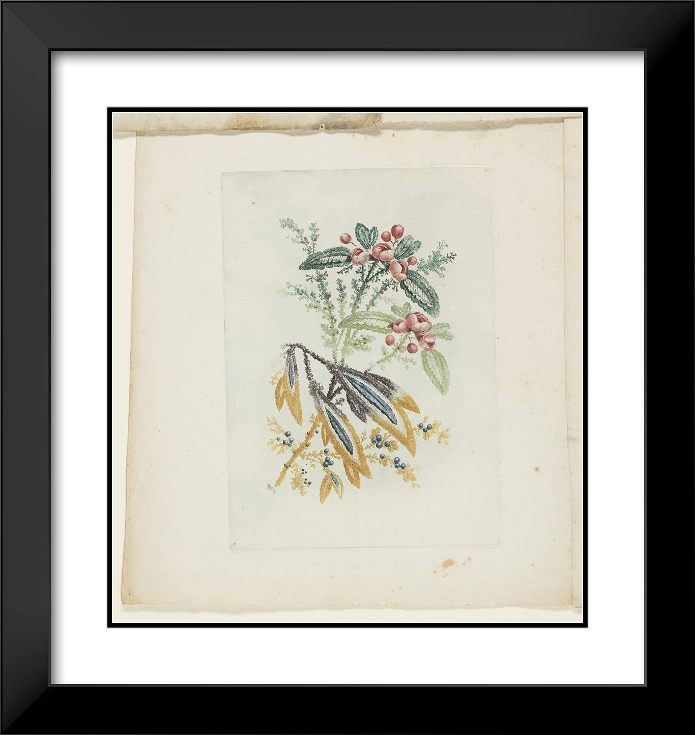 Anne Allen 20x21 Inch Black Modern Framed Art Print - Plate from Notebooks of Ideal Flowers for Artists, Draftsmen & Painters | Perfect for Home Decor, Office Wall Art & Gift Ideas
