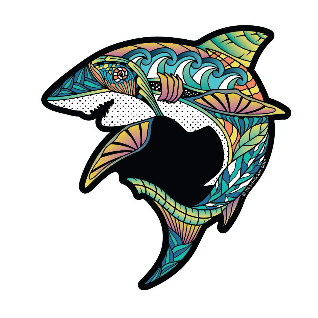 Premium Shark Sticker - All Weather Vinyl Decal for Water Bottles, Laptops, Phones, Cars & More - Great White, Tiger & Mako Shark Designs - Durable Outdoor & Indoor Use for Sports, Travel & Everyday Life