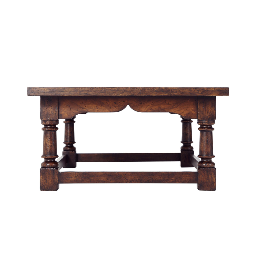 Victory Oak Cocktail Table - Solid Wood Coffee Table with Storage Shelf | Modern Living Room Furniture for Small Spaces | Perfect for Entertaining & Relaxing