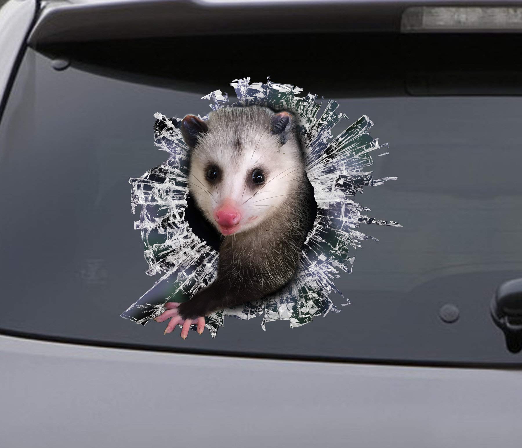 Funny Opossum Car Decal Stickers - Peel & Stick Vinyl Decals for Cars, Trucks, SUVs, Windows, Bumpers & Laptops | Waterproof Outdoor Camping & Travel Decorative Stickers for Auto, Home & Office Use