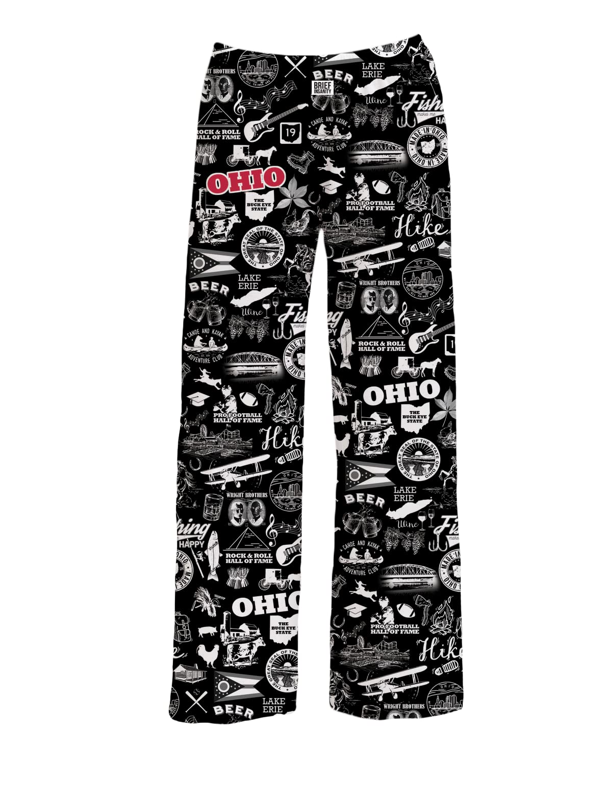 BRIEF INSANITY Unisex Comfortable Lounge Pajama Pants with State & City Chalk Graphic - Soft Loungewear Bottoms for Relaxing at Home, Travel & Sleep