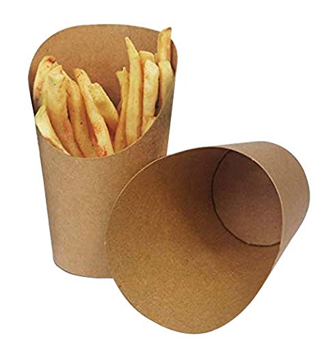 KINGZHUO 14oz 100-Pack Disposable Kraft Paper Ice Cream Cups - Eco-Friendly Party Dessert Containers for Frozen Treats, Waffles, French Fries & Snacks - Perfect for Birthday Parties, Picnics & Food Trucks (100 Pcs)