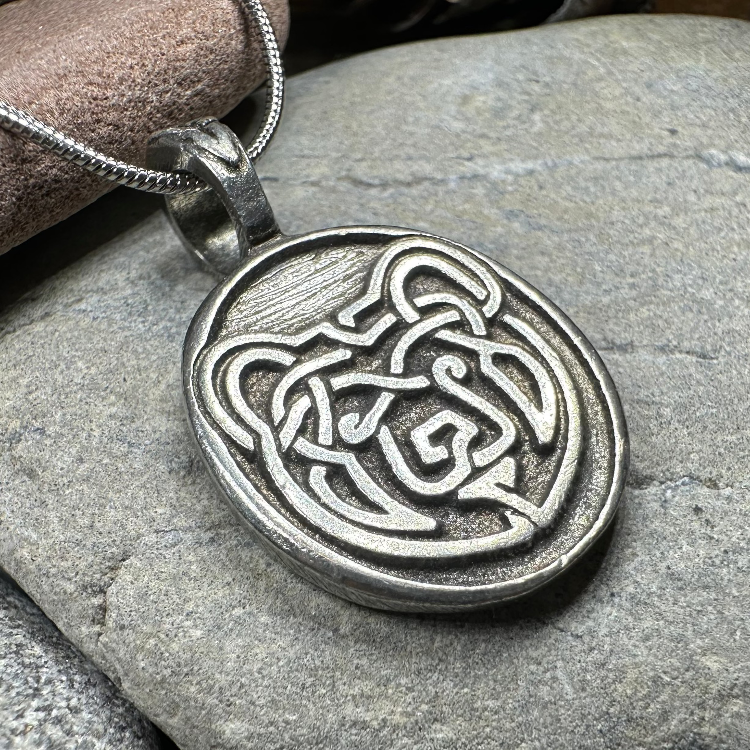 Celtic Bear Pewter Necklace for Men & Women - Handcrafted Viking Jewelry - Perfect for Gifts, Cosplay & Everyday Wear
