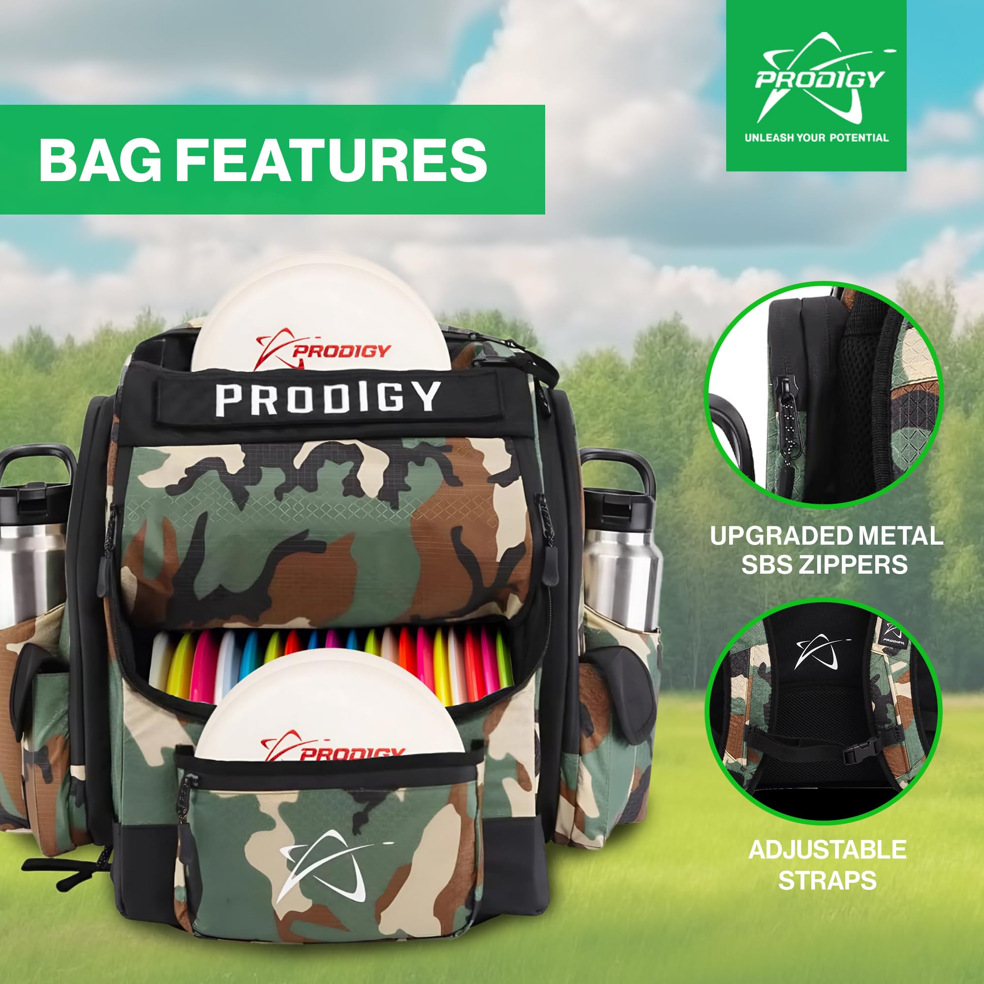 Prodigy Disc BP-1 V3 Backpack Disc Golf Bag - Lightweight & Durable Storage for Disc Golf Players - Perfect for Tournaments, Practice & Outdoor Adventures