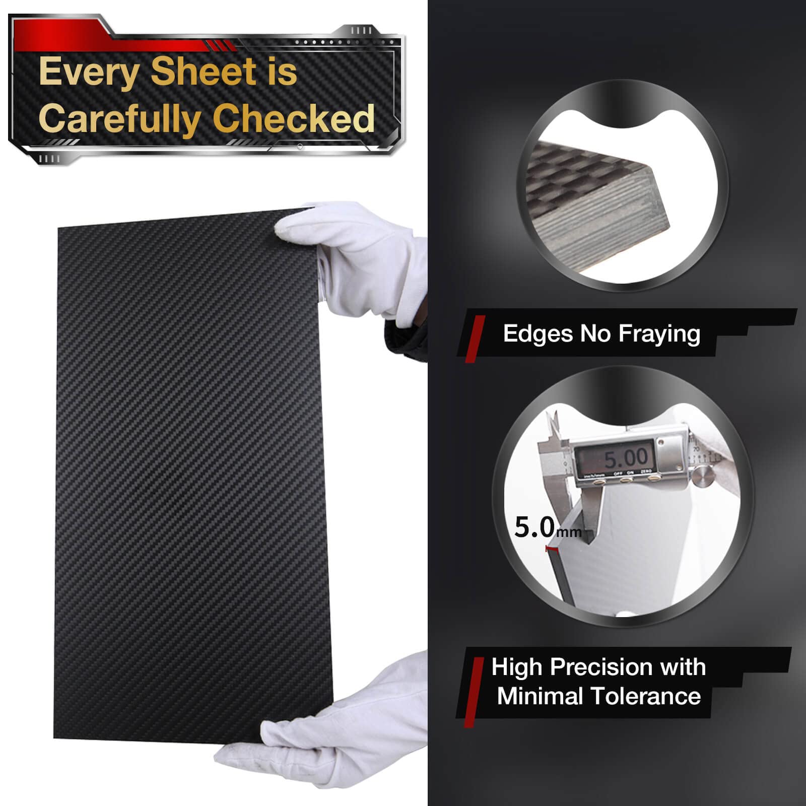 ARRIS 330mm x 600mm x 2.5mm 3K Carbon Fiber Sheet - 100% Pure Carbon Fiber Laminate Plate with Glossy Surface & Plain Weave Pattern - Perfect for DIY Projects, RC Cars, Drone Frames, and Automotive Customization