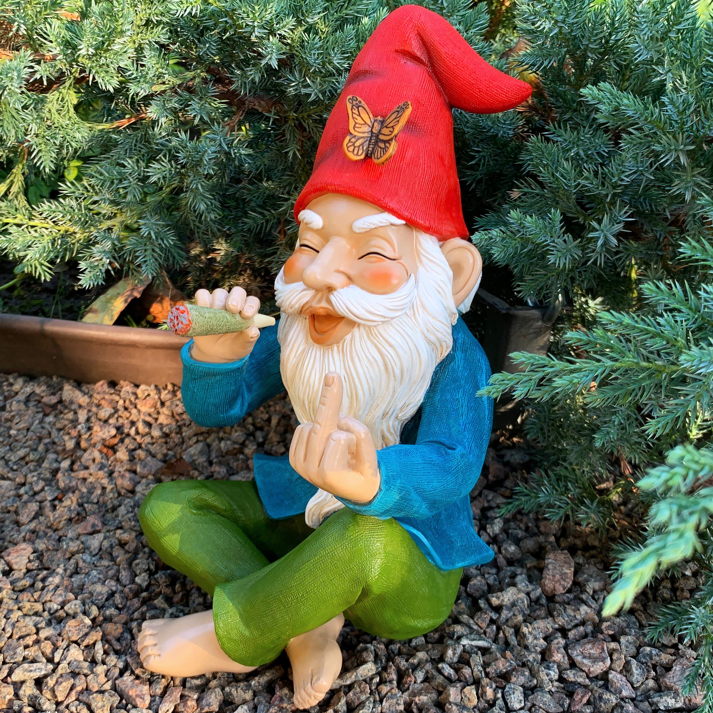 Relaxed Garden Gnome Statue - 9.6 Inch Tall Outdoor Decor for Lawn, Garden & Home - Perfect for Patio, Yard & Indoor Decoration