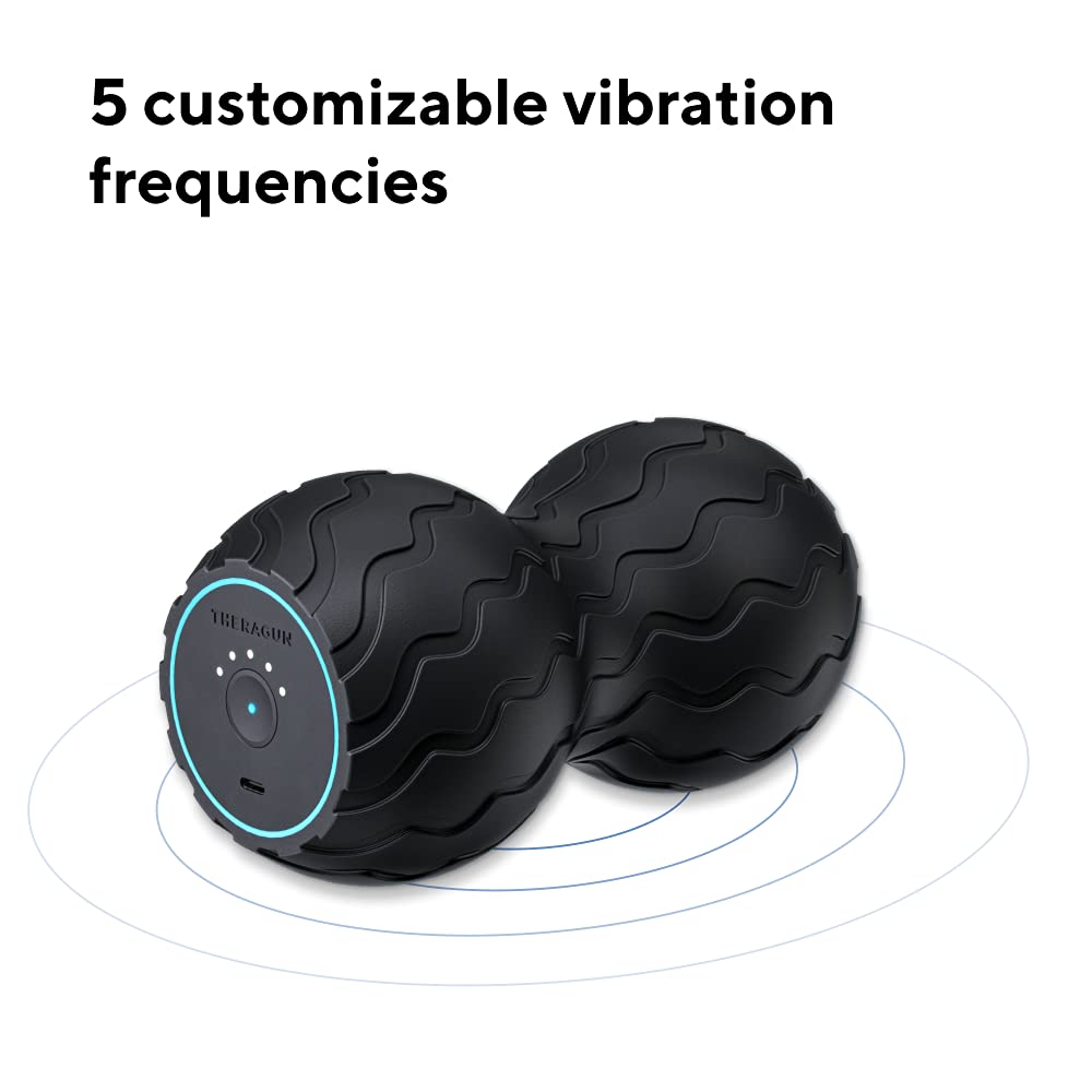 Therabody Wave Series Wave Duo - Ergonomic Foam Roller with Bluetooth & 5 Custom Vibration Settings for Back, Neck & Spine Pain Relief | Portable Muscle Massager for Home, Gym & Office Recovery