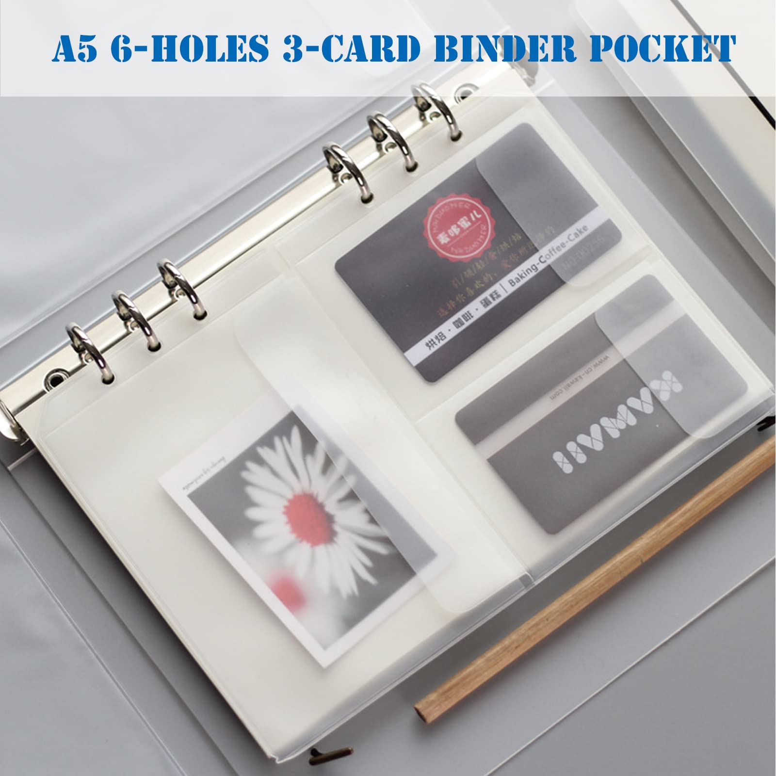 12PCS A5 Size Zipper Binder Pockets - Clear 6-Hole Waterproof PVC Loose Leaf Folders with Lid for Home, Office & School Supplies - Perfect for Organizing Documents, Notes and Stationery