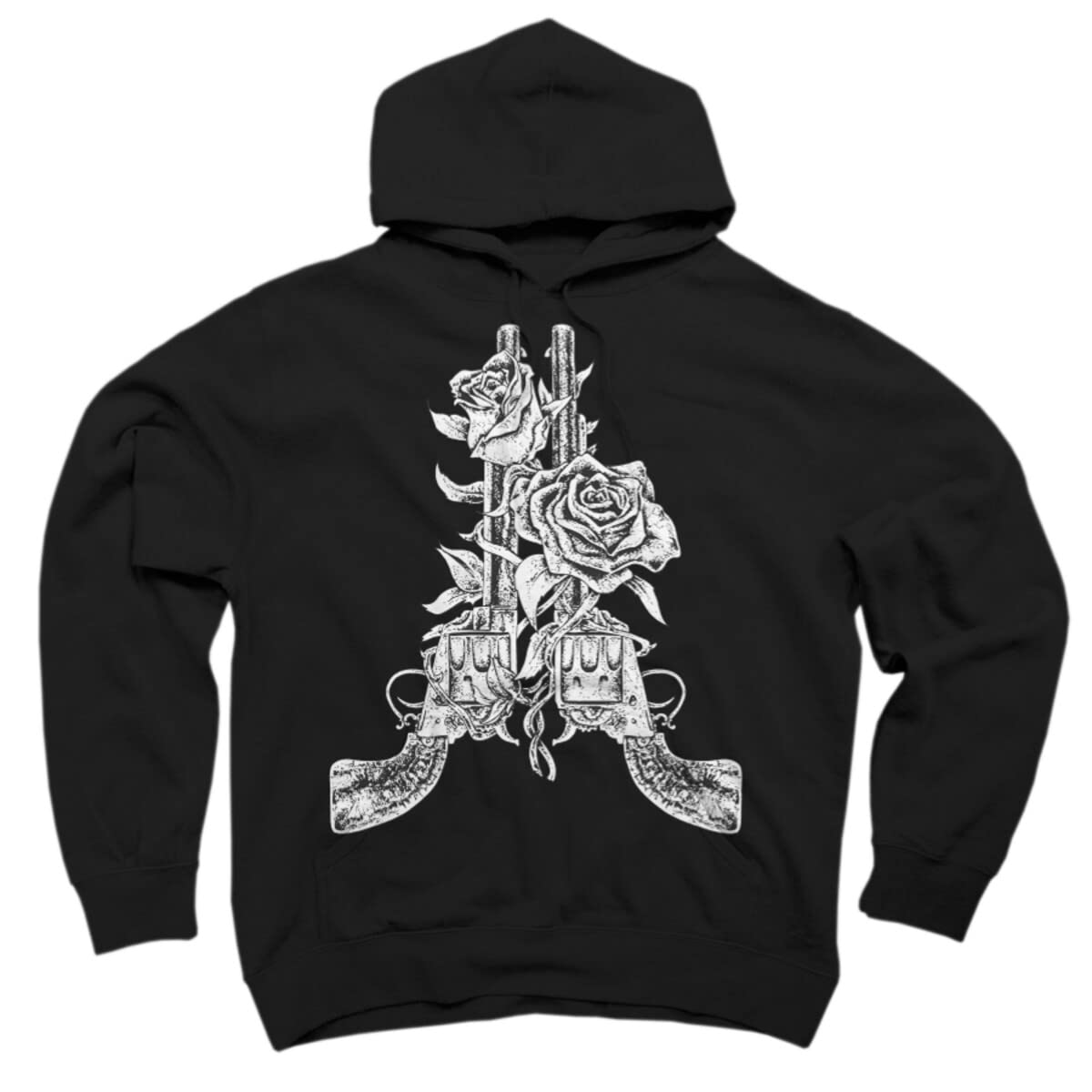 Design By Humans Unisex Retired Guns Pullover Hoodie by Matthew Britton | Soft Cotton Streetwear Hooded Sweatshirt for Men & Women | Perfect for Casual Wear, Outdoor Activities & Gifts