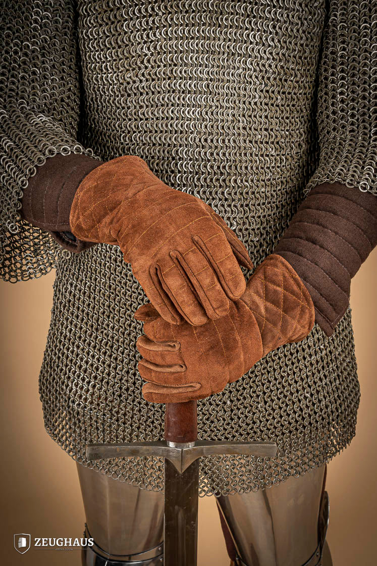 Premium Brown Suede Gauntlet Gloves - Soft & Durable for Motorcycle Riding, Winter Fashion & Outdoor Activities