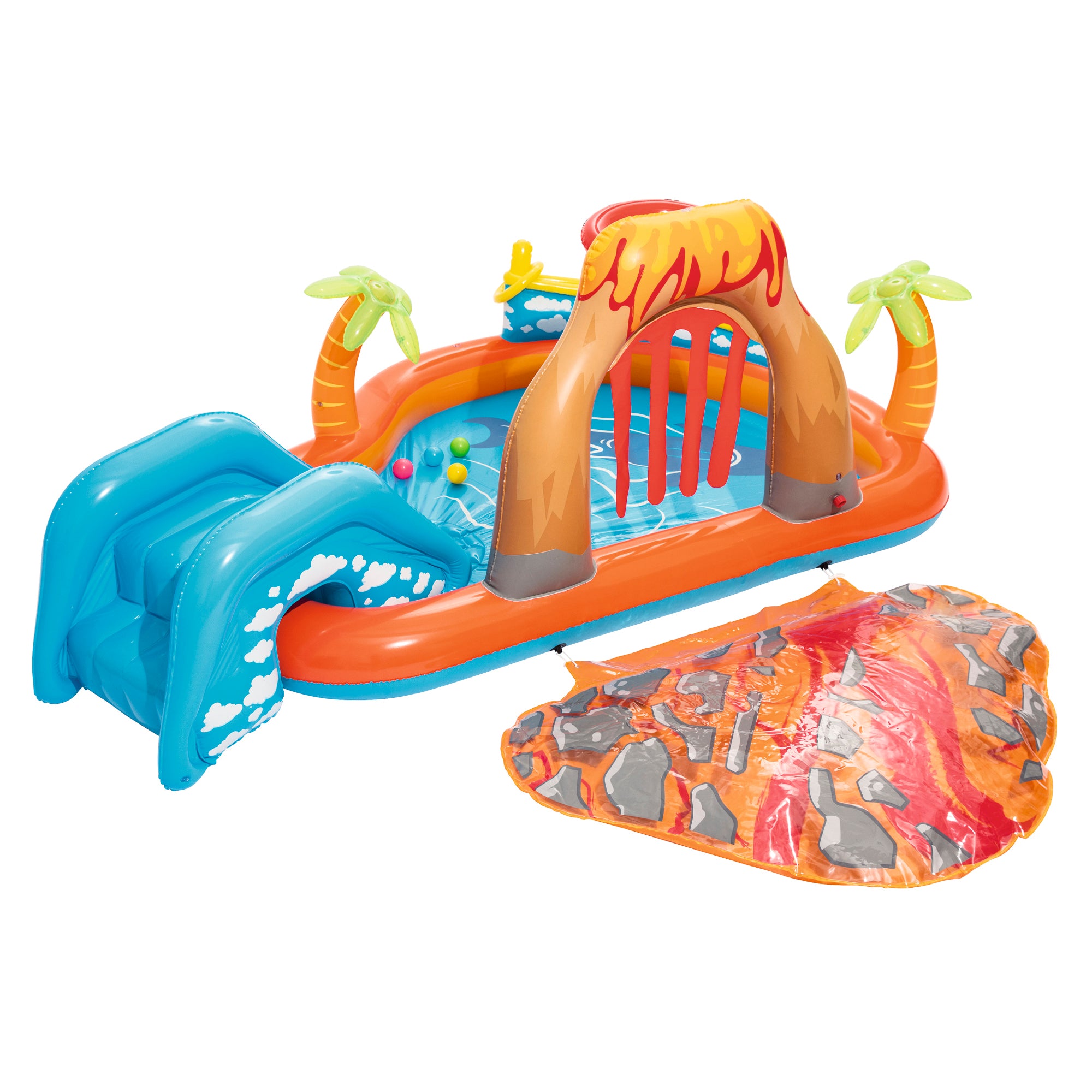 Bestway Lava Lagoon Inflatable Water Park for Kids - Family Backyard Splash Play Center for Summer Outdoor Fun