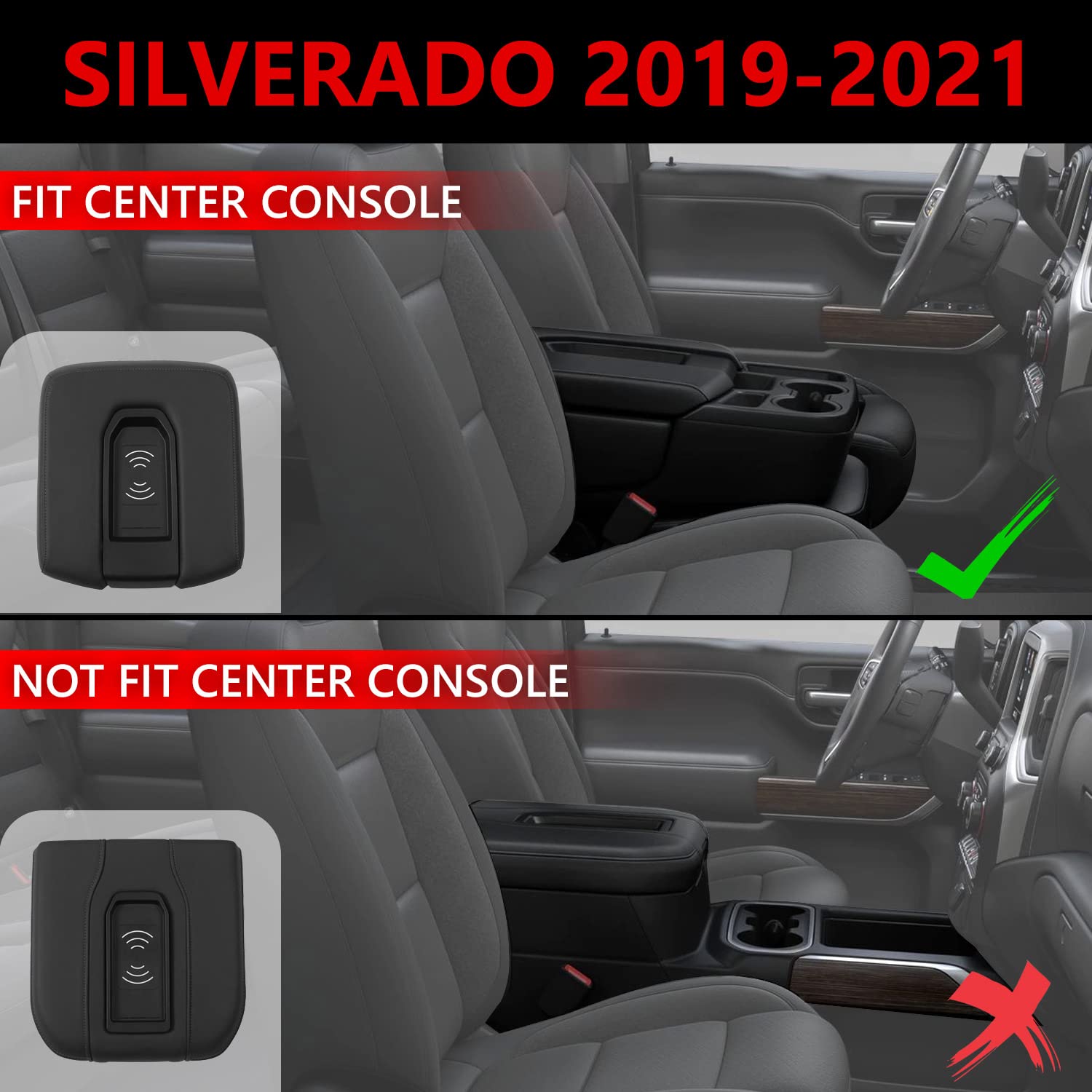 15W Fast Wireless Charger Compatible with 2019-2021 Chevy Silverado & GMC Sierra - OEM Replacement Charging Tray for Jump Seat Models | Perfect for Road Trips & Daily Commuting