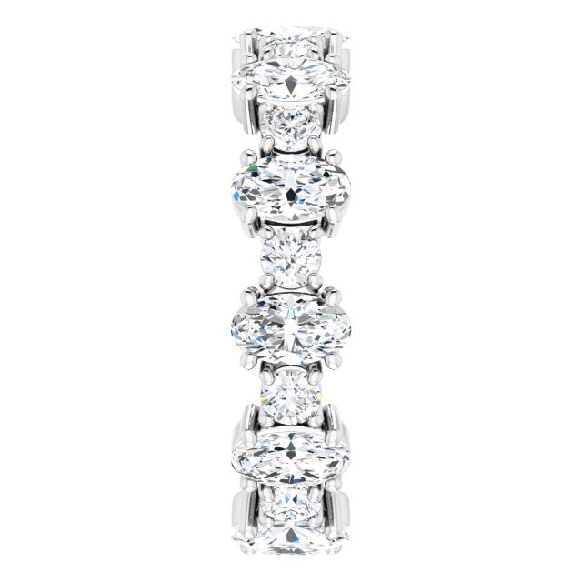 2.97 Carat Oval & Round Diamond Eternity Band for Women - Elegant Wedding Ring, Anniversary Gift, Bridal Jewelry - Perfect for Proposals, Engagements & Special Occasions