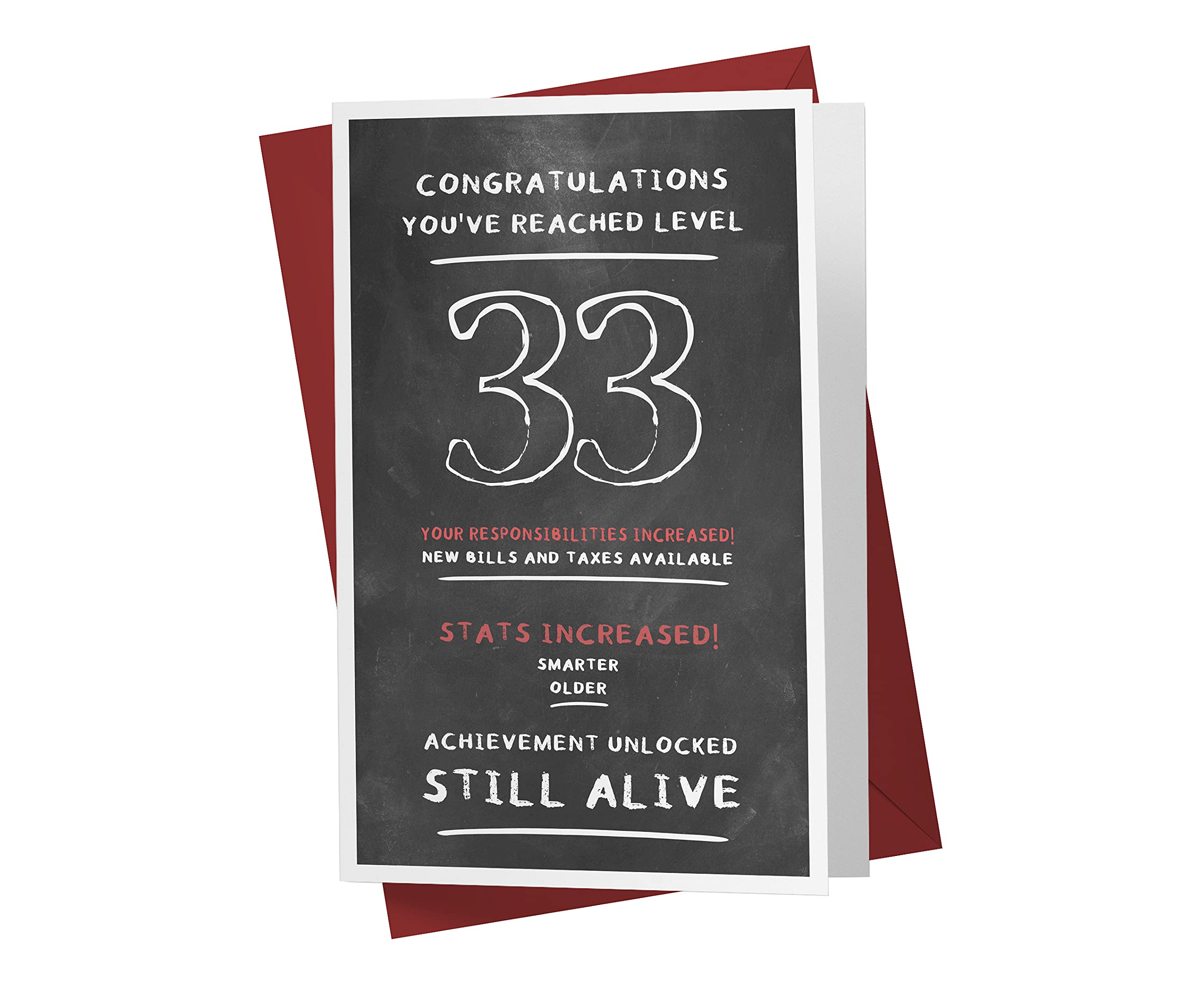 33rd Birthday Card for Him, Her, Dad, Mom, Brother, Sister & Friend | Happy 33 Years Old Anniversary Greeting Card | Perfect for Celebrations, Milestones & Special Moments | Karto - Level Reached