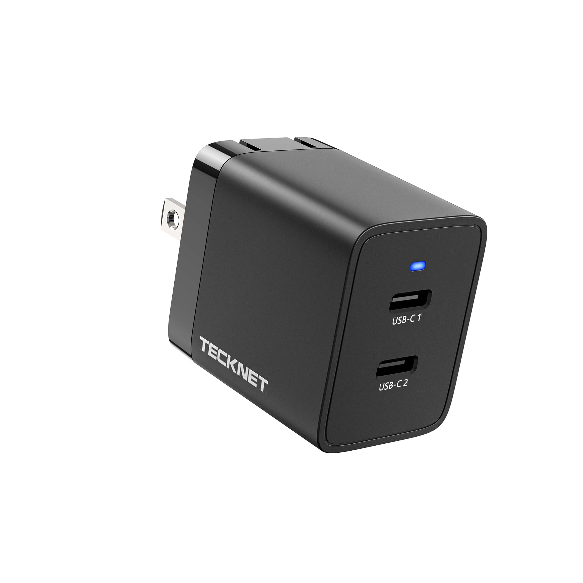 TECKNET 47W GaN USB C Charger, PD3.0 Fast Charger Block with Foldable Plug - Dual Port Wall Charger for iPhone 15 Pro Max/15 Plus/15 Pro/15/14/13/12, Samsung Galaxy S23, iPad Pro, Google Pixel, Nintendo Switch - Perfect for Travel & Home Charging