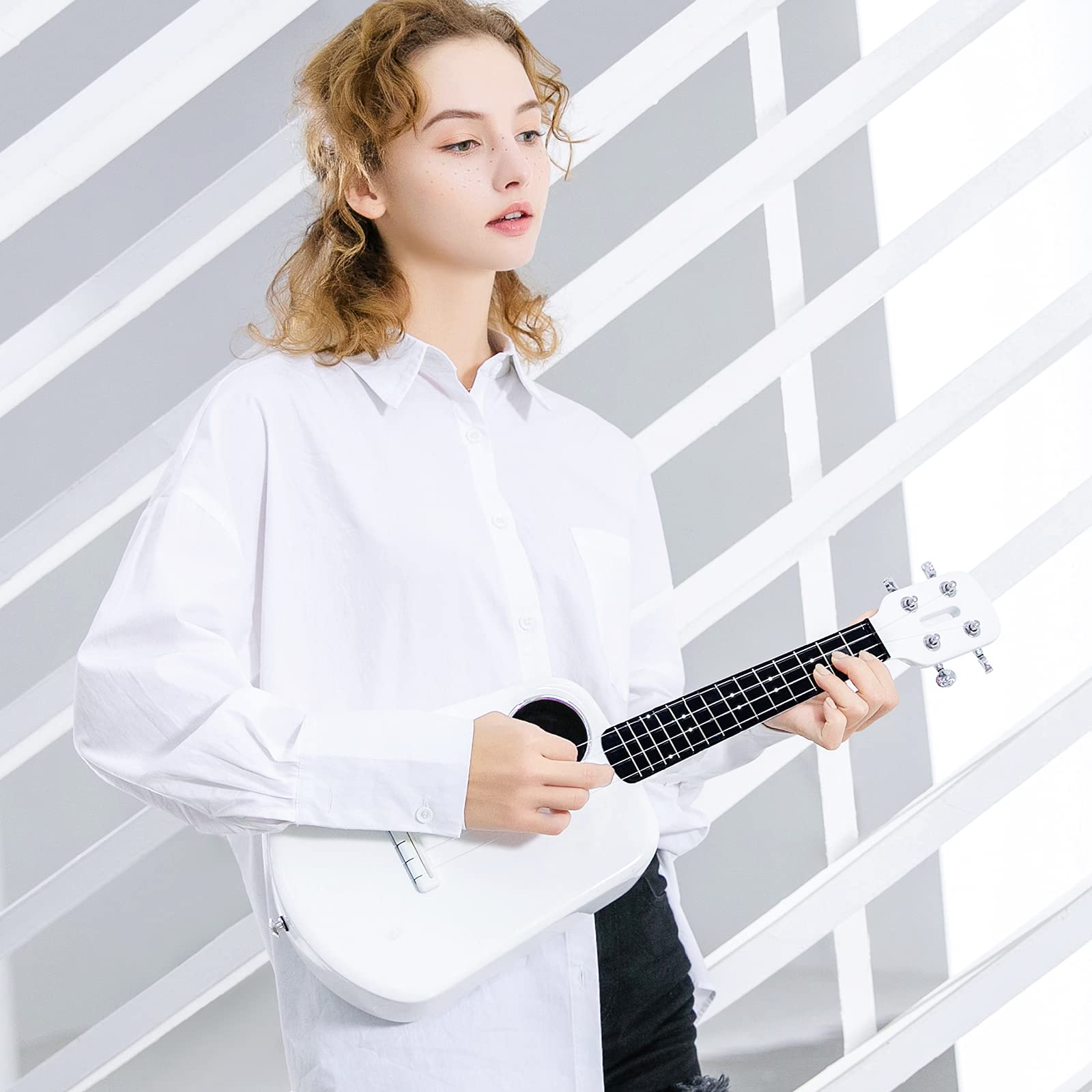 Populele 2 Smart Ukulele - Carbon Fiber Portable Electric Ukulele for Beginners & Professionals, Kids & Adults - Perfect for Travel, Camping & Home Practice