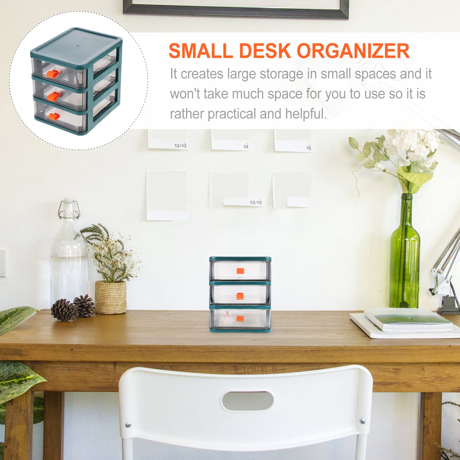 BESPORTBLE 3 Drawer Makeup Storage Box | Small Cosmetic Organizer for Desk & Bathroom