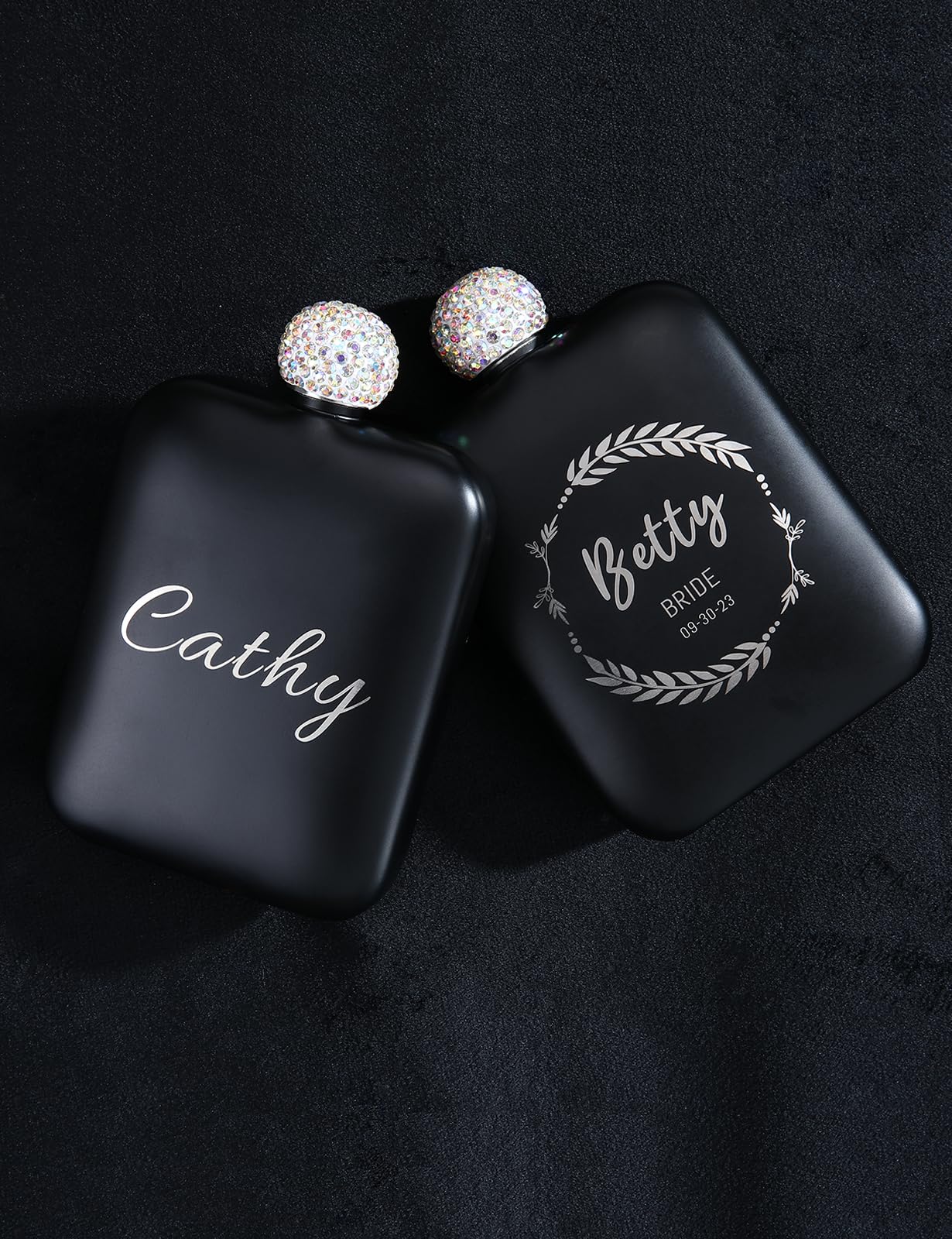 Personalized Whiskey Flask Set of 7 - Custom Engraved Bridesmaid Gifts for Wedding, Bachelorette Party & Bridal Shower - Perfect for Women's Celebrations & Special Occasions