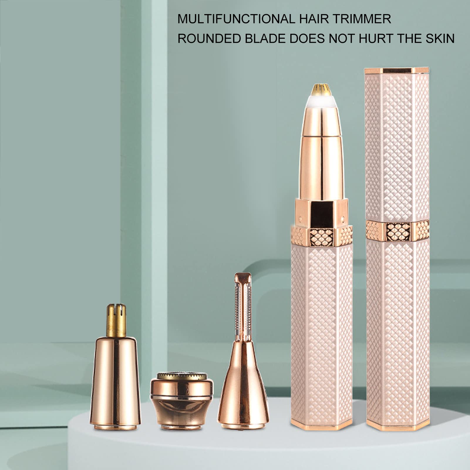Best Women's Electric Razor - 4-in-1 Eyebrow Trimmer & Facial Hair Remover for Beard, Lip, Nose & Armpit - Portable Grooming Kit for Home & Travel - Perfect for Quick Touch-Ups & On-The-Go Hair Removal
