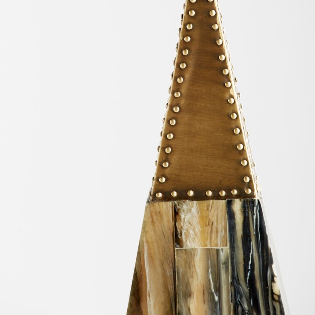 Cyan Design 11532 Cairo Spire Antique Brass Small Decorative Obelisk - Perfect for Home Decor, Bookshelf Styling, and Office Desk Accent