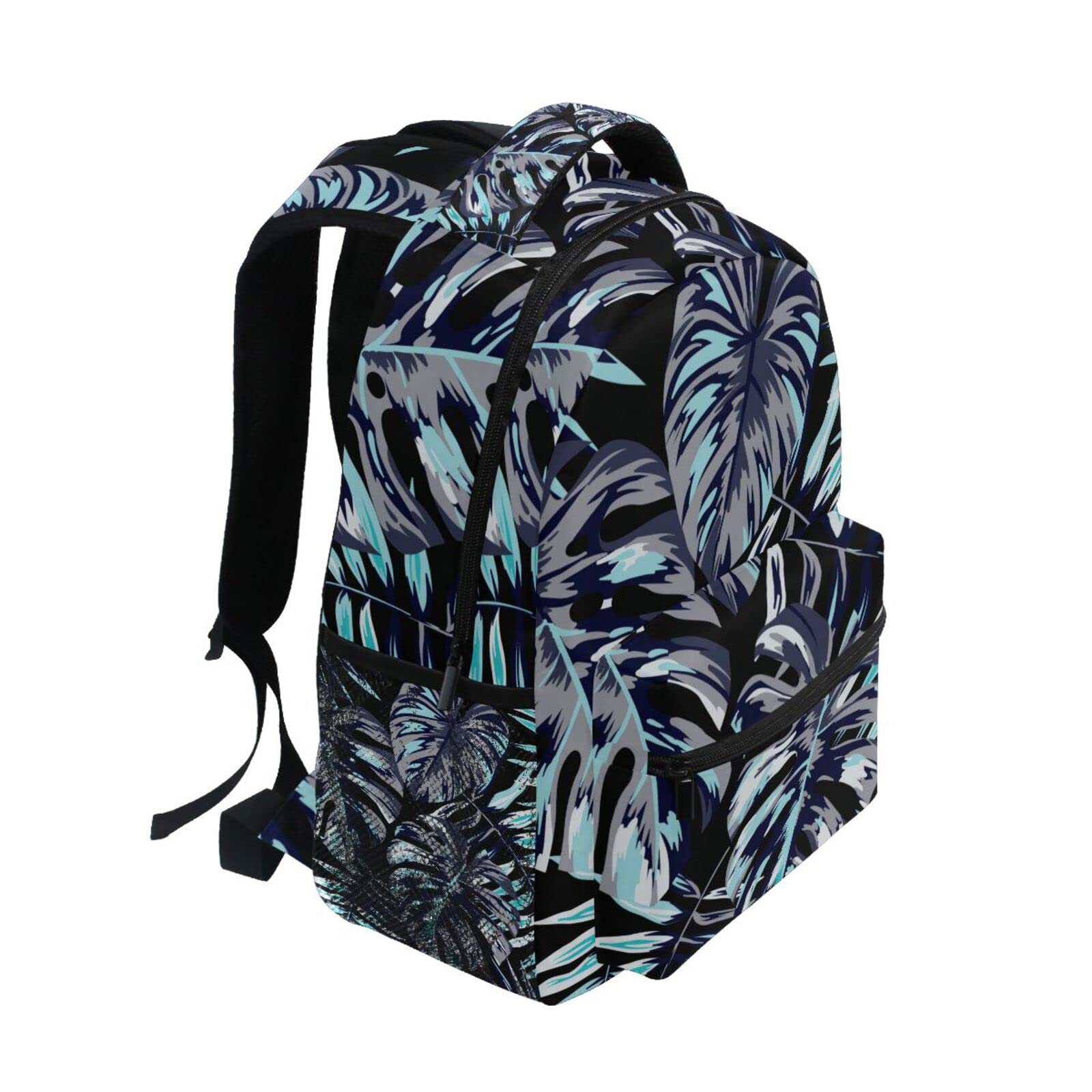 ACPIGGTO Backpack - Lightweight Daypack Shoulder Bag for Gym, Sports & Travel - Navy Blue with Tropical Palm Leaves Design - Unisex Casual Backpack for Men & Women - Perfect for Workout, Hiking, School & Daily Commute