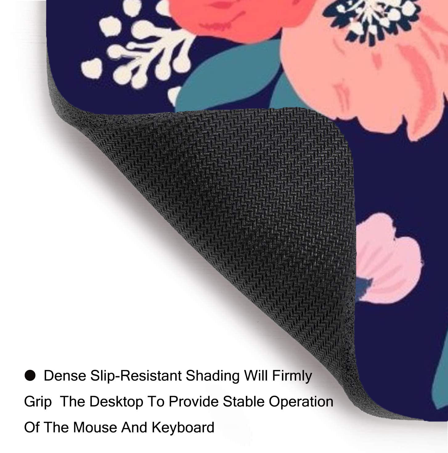 XXL Gaming Mouse Pad - Non-Slip Rubber Base, Waterproof Desk Mat for Office & Home (Pink Floral) - Perfect for Work & Gaming