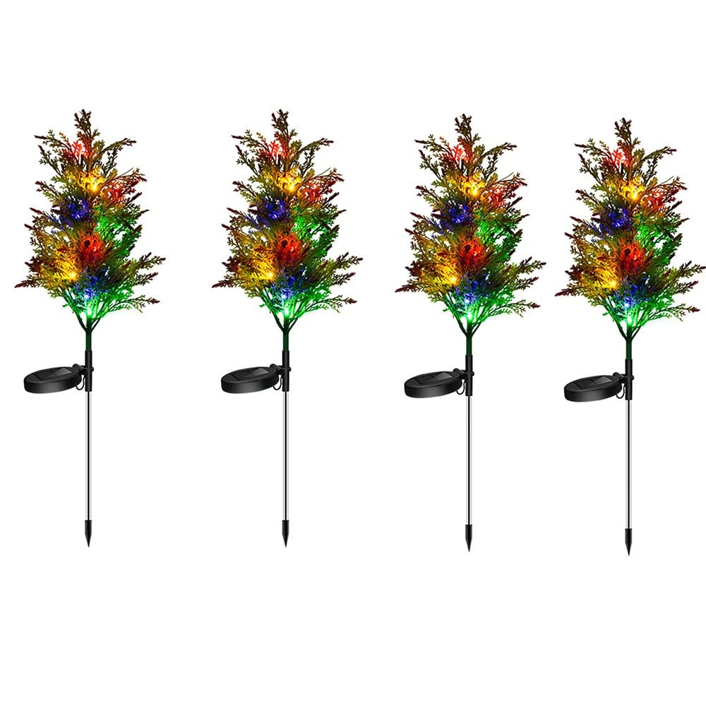 HUADA 4pcs Solar Christmas Lights - Waterproof Outdoor Tree & Garden Lamps for Patio, Pathway, Yard Decor - Perfect for Holiday, Wedding & Party Decorations