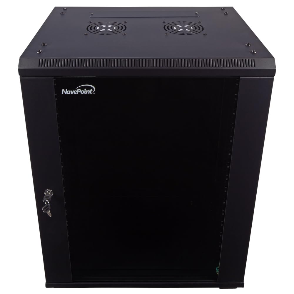 NavePoint 15U Wall Mount Server Rack Cabinet with Casters - 19