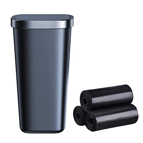 Tumecos Car Trash Can with Lid - Automotive Cup Holder Garbage Bin for Vehicle, Portable Dustproof Trash Box (Black) | Perfect for Road Trips, Commuting & Keeping Your Car Clean