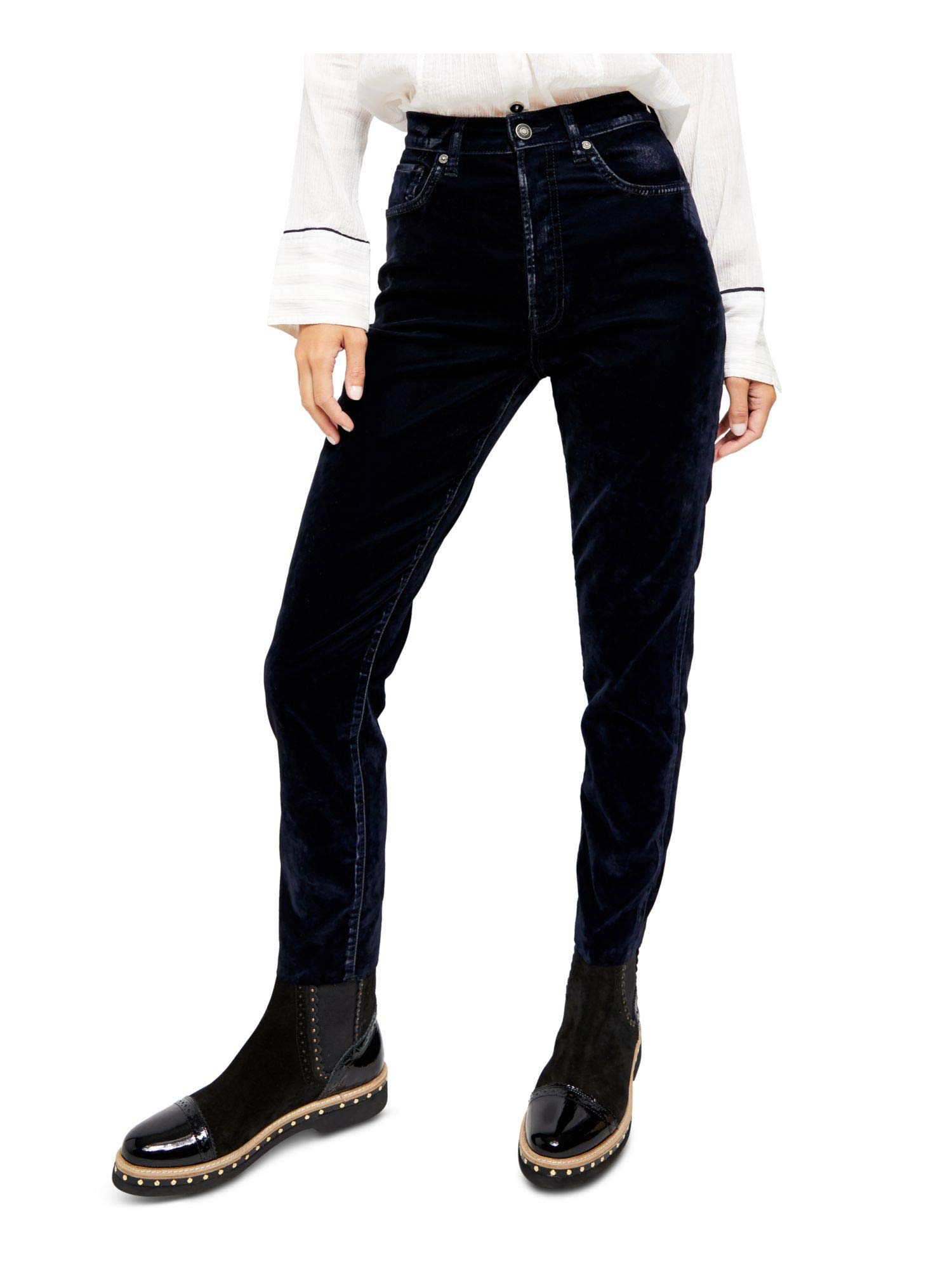 Women's Faux Suede Skinny Pants for Party & Night Out - Stretchy High-Waisted Leggings for Clubbing, Date Night & Casual Wear