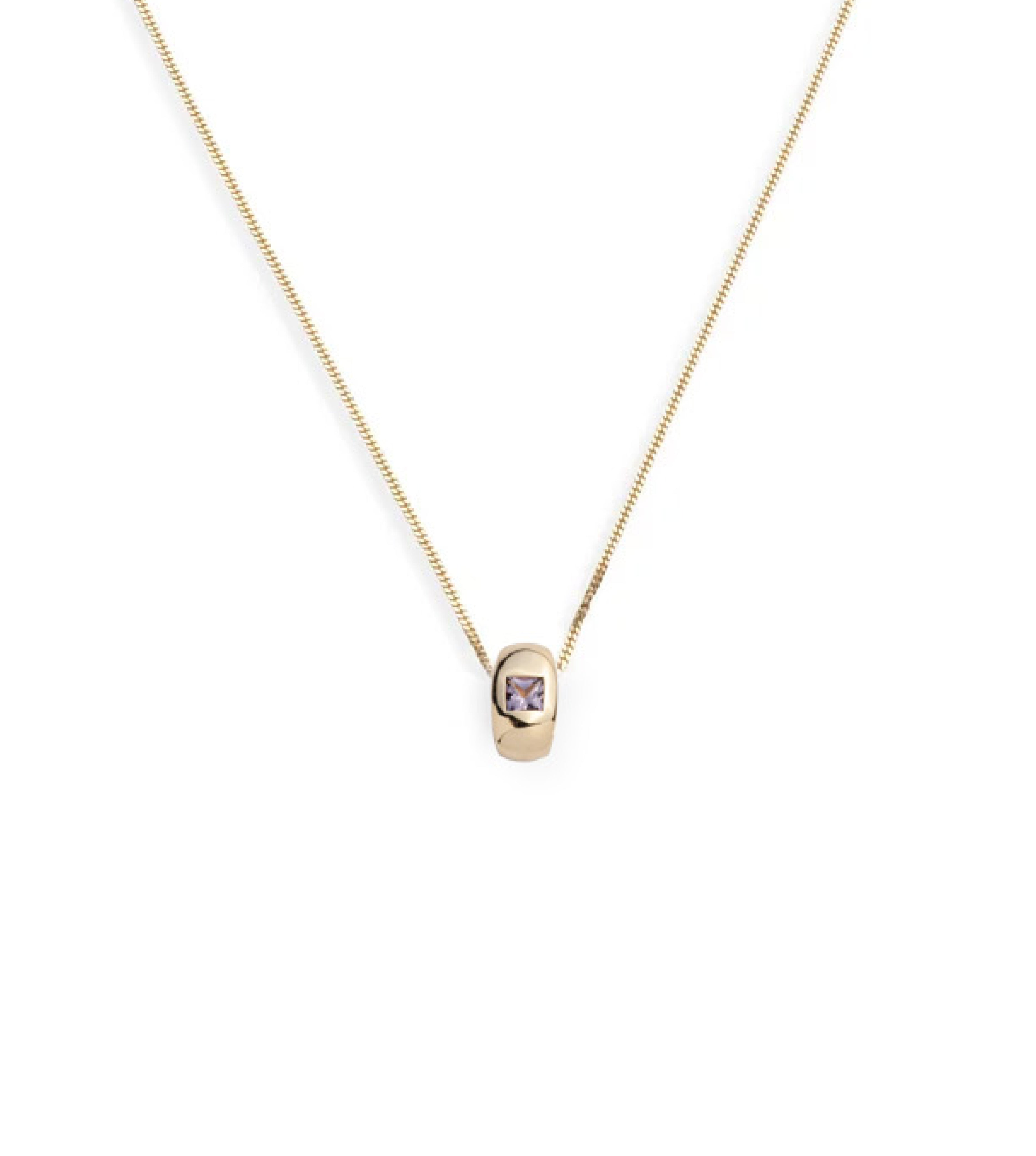 Princess Cut Violet Spinel Diamond Necklace - Elegant Curb Chain for Women | Perfect for Weddings, Anniversaries & Romantic Gifts