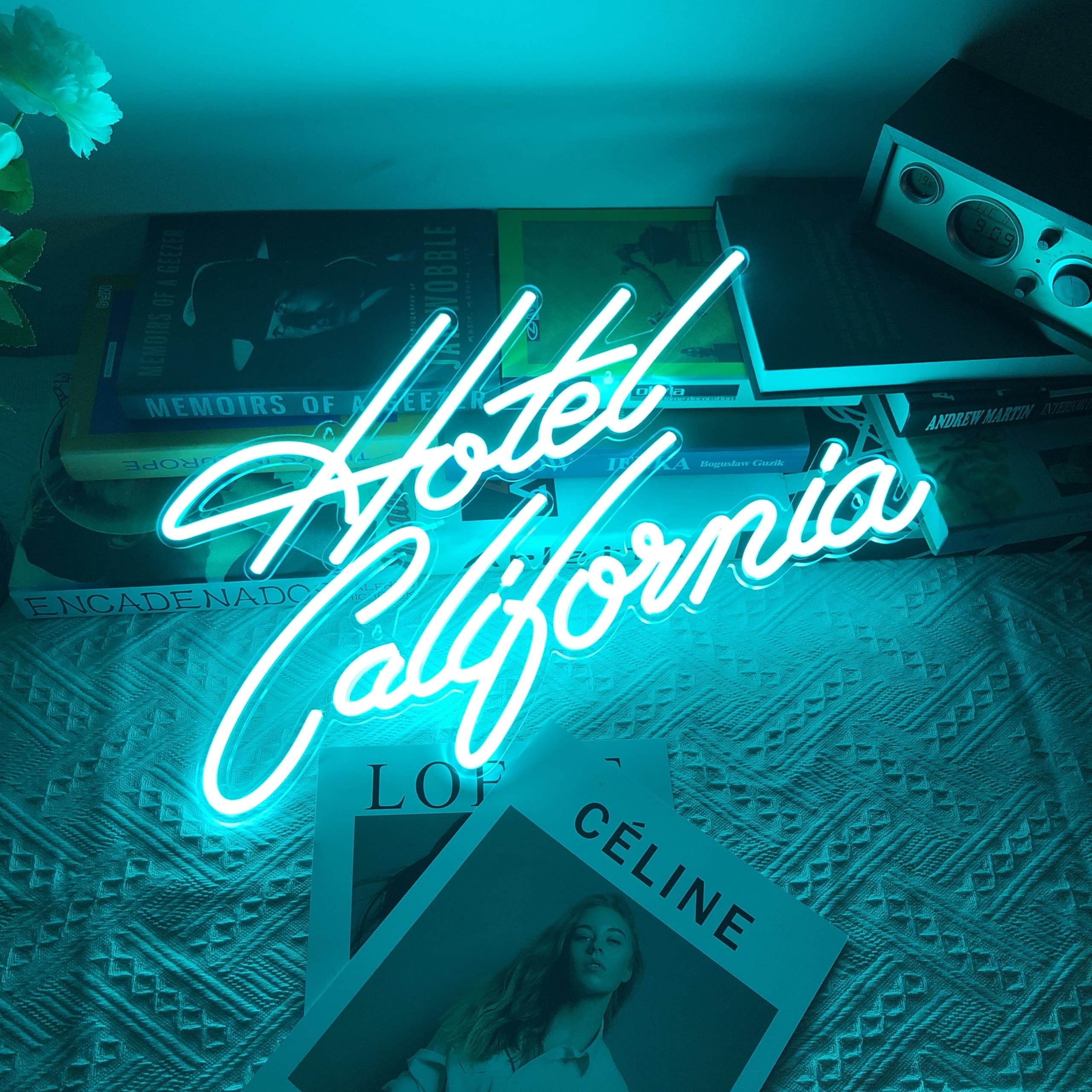 Hotel California Neon Sign - Vintage Wall Art Decor for Bedroom, Living Room, Bar & Man Cave - Custom LED Neon Lights for Home, Wedding & Party Decorations - Perfect for Aesthetic Room, Bathroom & Kitchen Lighting