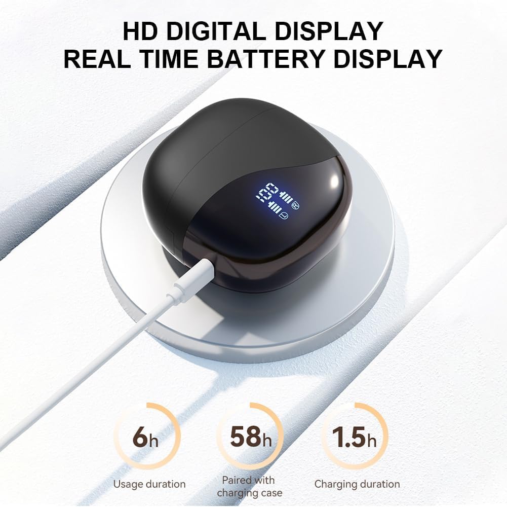 AI Translating Earbuds - Wireless Bluetooth Earbuds with Real-Time 144 Language Translation for Android & iOS | Open Ear Design for Travel, Business & Multilingual Communication (Black)