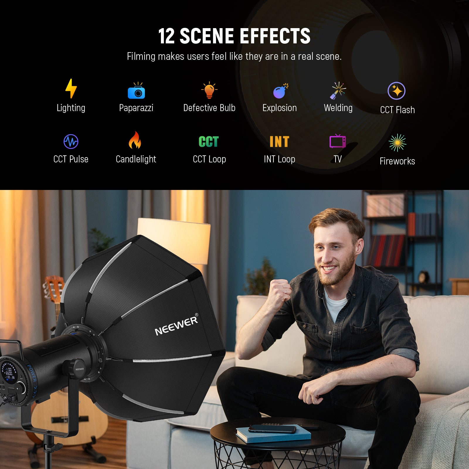 NEEWER CB200B 210W Bi-Color LED Video Light for Photography, Videography, YouTube Studio & Live Streaming - Dimmable Continuous Lighting with High CRI