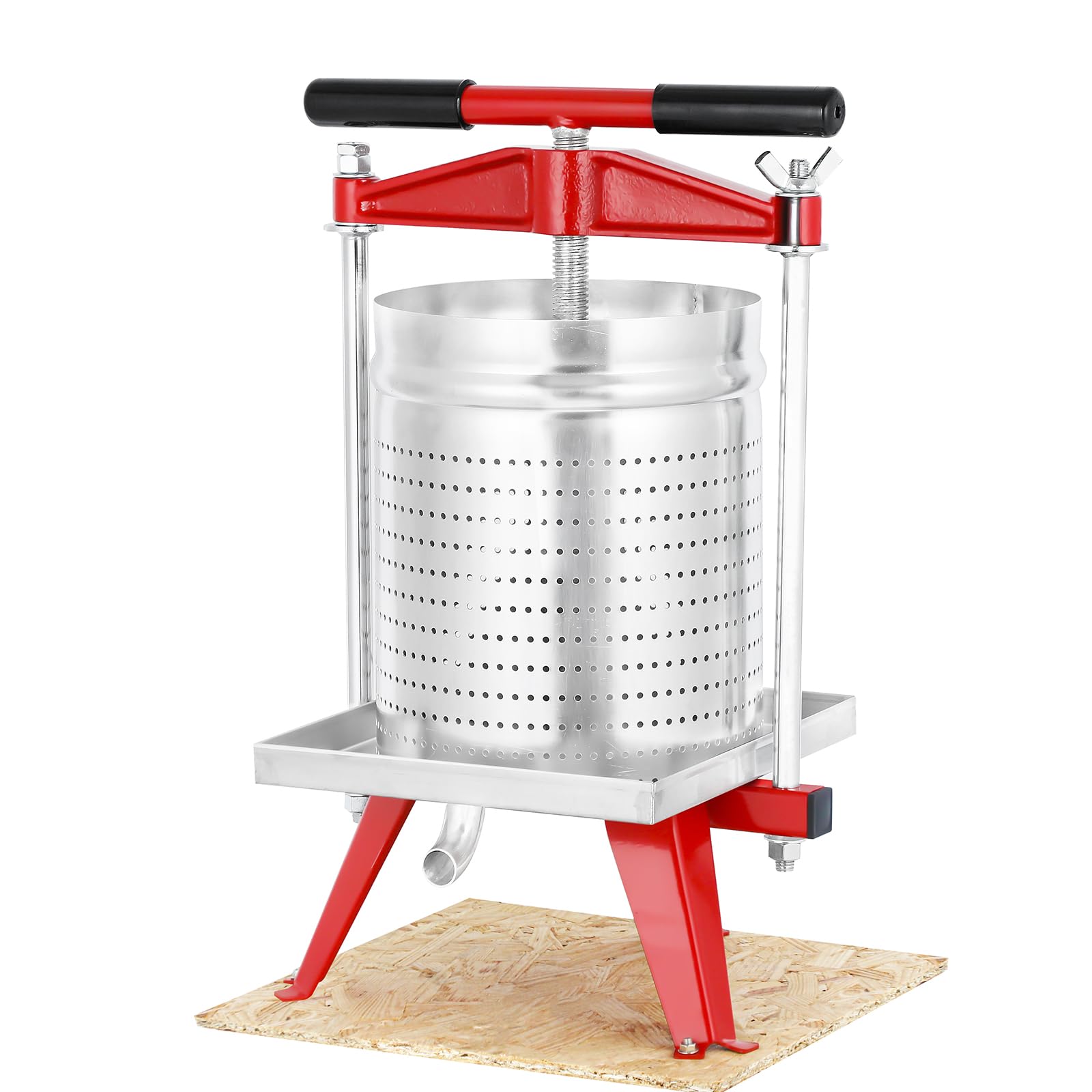 4 Gallon (15L) Mosakar Stainless Steel Fruit Press for Apples, Grapes & Berries - AISI 304 Food-Grade Juice Extractor - Perfect for Homemade Cider, Wine & Cheese Making - Ideal for Home Brewing & Farmhouse Use