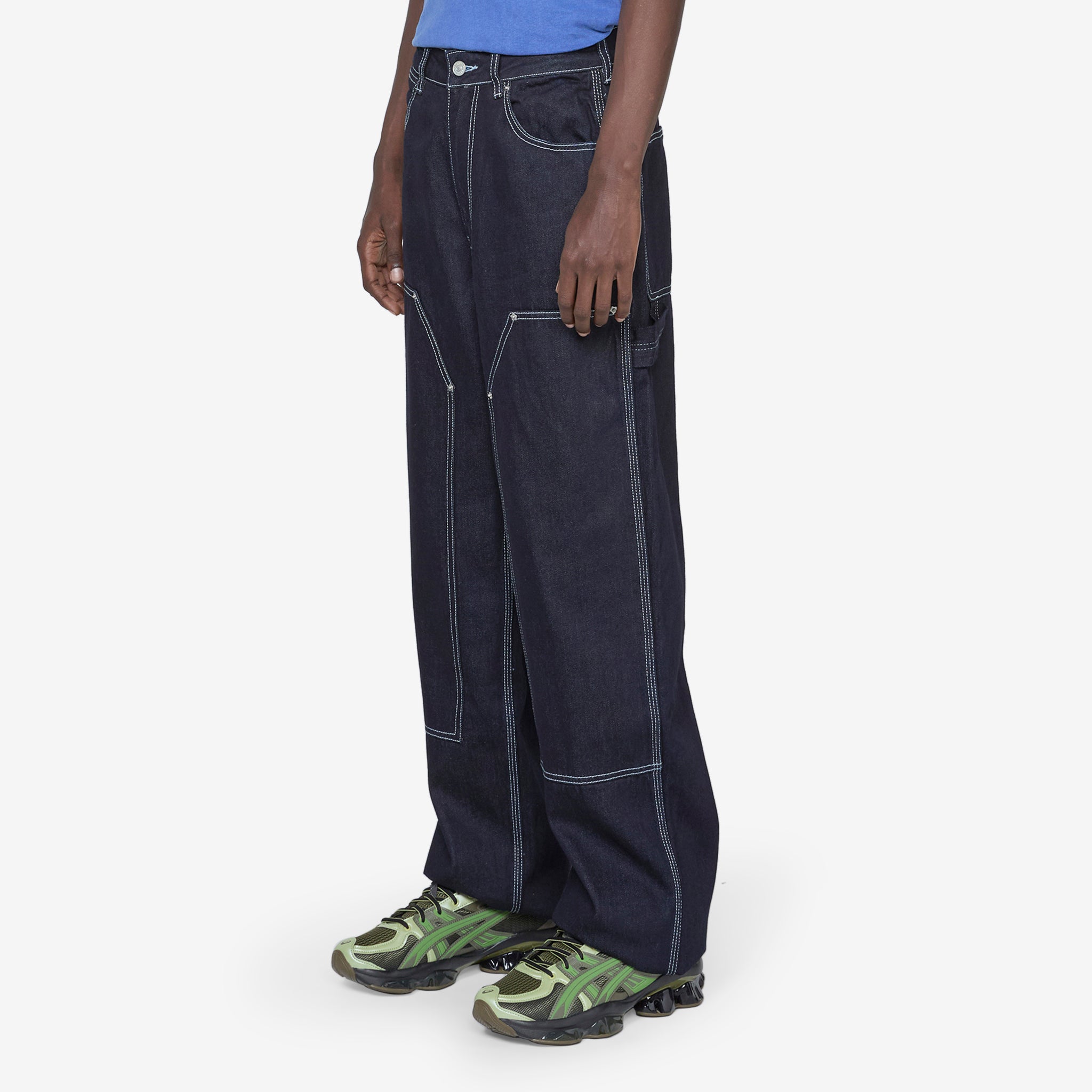 Double Knee Carpenter Pants for Men - Durable Workwear Jeans in Indigo Blue - Perfect for Construction, Woodworking & Heavy-Duty Jobs